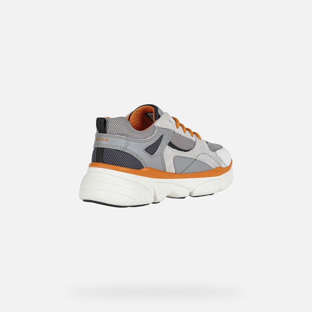 Geox Sneakers Grey/Orange Lunare - Geox Boys Shoes - NPDUIZ498